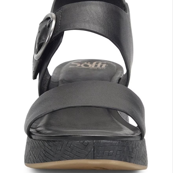 SOFFT Faedra Leather platform wedge sandals Black Size 8, 8 5M New - Picture 5 of 16